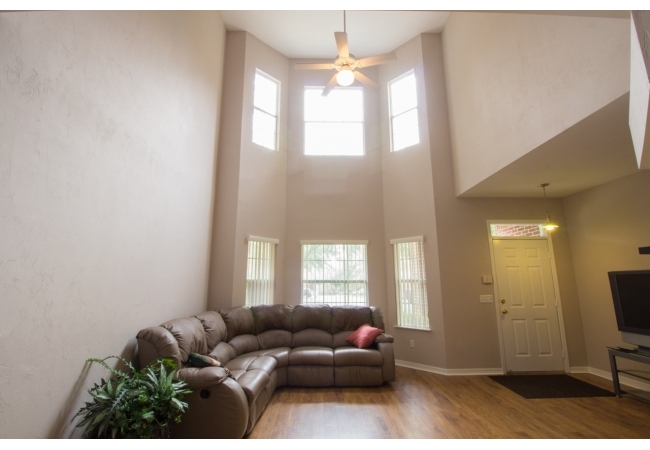 Here's a lavish view of the living room in the 2 bedroom/2 bathroom townhome floor plan.