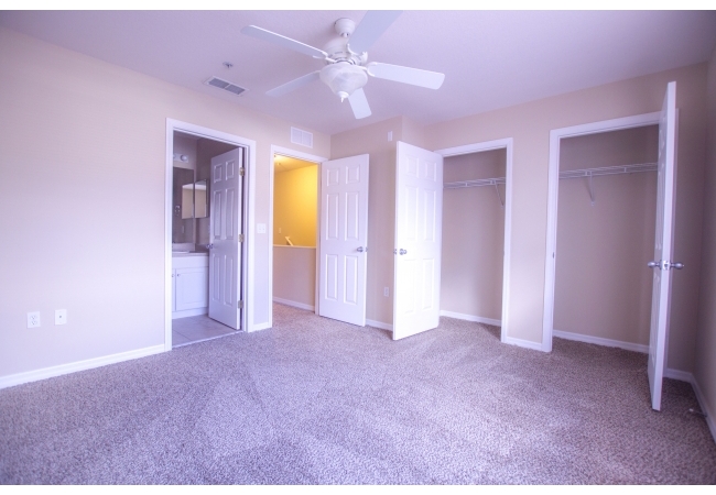 Floor plans offer plenty of closet space.